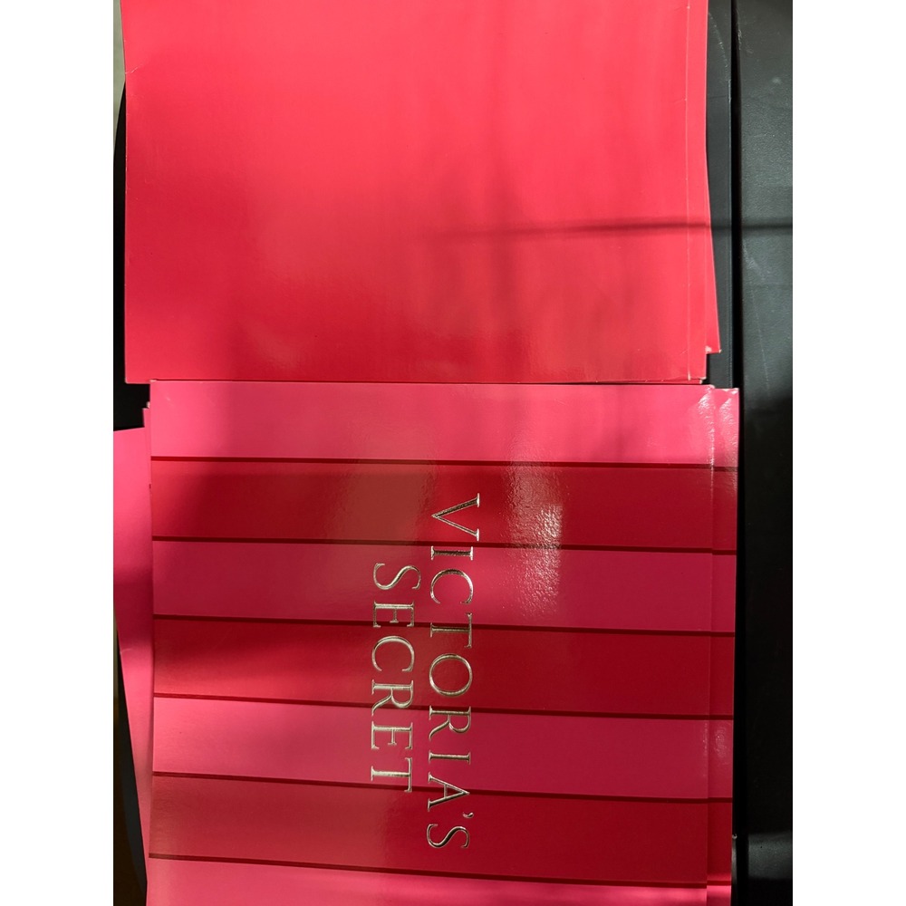 Victorias Secret Signature Pink Stripe Gift Boxes Silver Logo Set of 7
